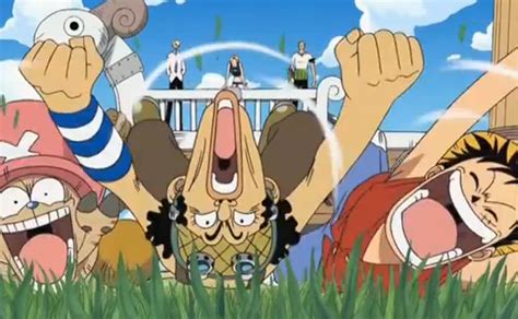 Image Luffy Usopp And Chopper Playing In The Grasspng One Piece