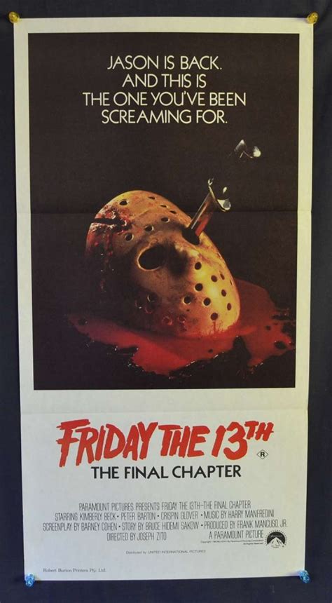 All About Movies Friday The 13th The Final Chapter 1984 Daybill Movie