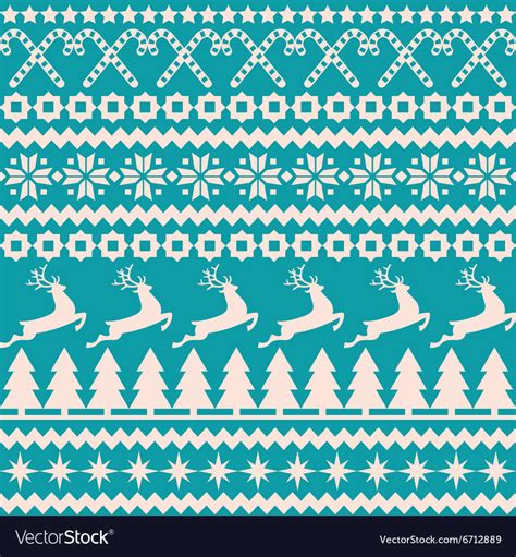 Christmas Seamless Pattern In The Nordic Style Vector Image
