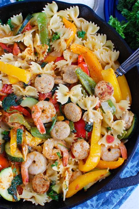 Quick and easy dinner is. Cajun Pasta with Chicken Sausage and Shrimp Image 1 - A ...