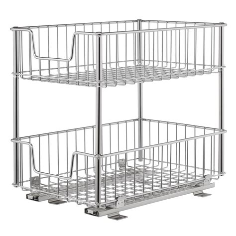 trinity ecostorage 11 5 in w x 17 75 in d x 16 5 in h steel wire in cabinet pull out 2 tier