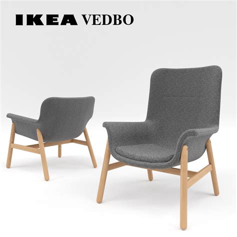 Vedbo armchair is ideal when you want to relax in your own space in an open environment, yet still want the opportunity to socialize with others when you like. 3D Ikea VEDBO High-back armchair 3D model MAX OBJ FBX