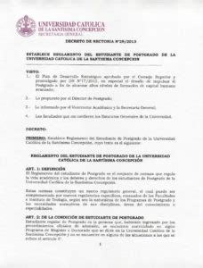 D R 29 2013 Reglamento del estudiante de postgrado UCSC Magíster en