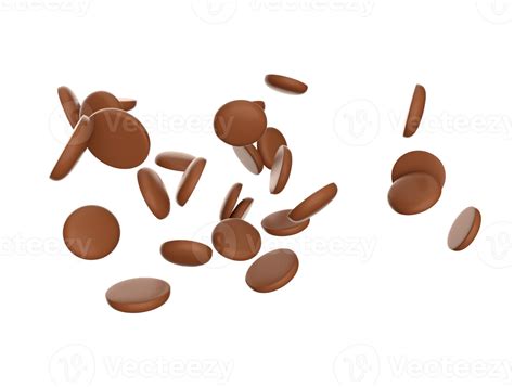 Chocolate Chips Falling 3d Illustration 18915032 Png