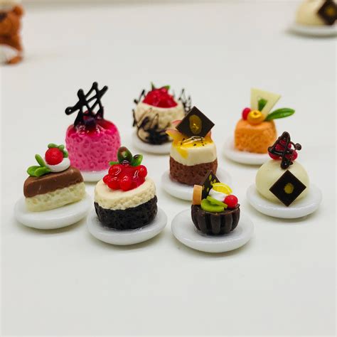 8 Pieces Miniature Mini Cake Set Miniature Cake For Etsy