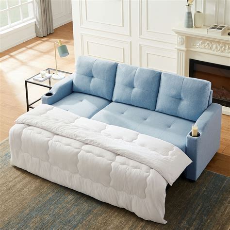 Modern Sleeper Sofa Bed Reversible Sectional Couch With Storage Chaise