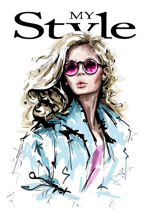 Blonde Fashion Girl Watercolor Painting Vector Free Download