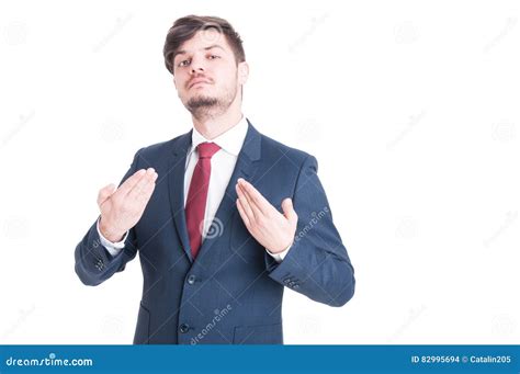 Business Man Or Manager Standing And Posing Arrogant Stock Photo
