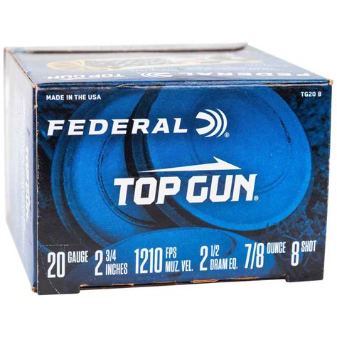Federal Top Gun 20 Gauge 2 3 4in 8 7 8oz Target Shotshells 100 Rounds Sportsman S Warehouse