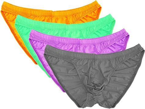 Summer Code Mens Sexy Bikini Brief Elastic Silky Ruched Back Underwear
