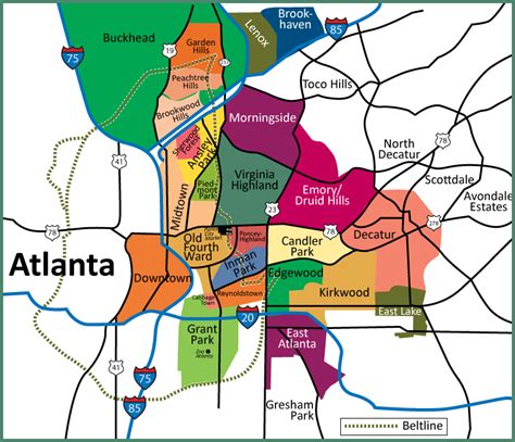 Map Of Atlanta Neighborhoods Time Zones Map World