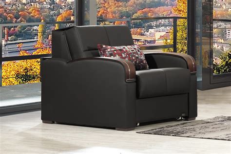Harlow leather convertible futon chair. Sleep Plus Black PU Leather Convertible Chair Bed by Casamode