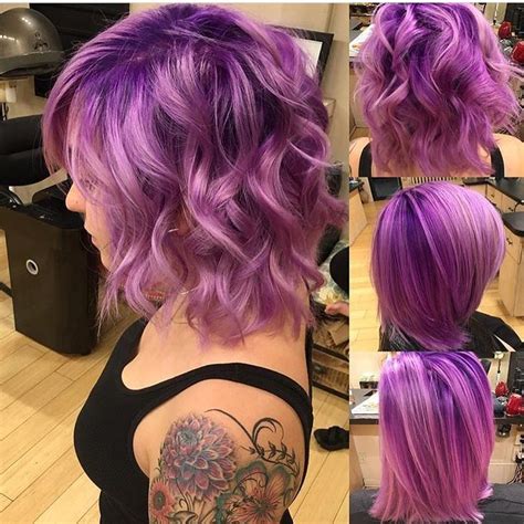 Purple Ombré Hair Shoulder Length Hair Lavender Hair Shadow Root