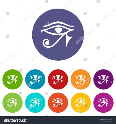 Eye Horus Egypt Deity Icons Set Stock Vector Royalty Free 623448596 Shutterstock