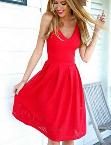 Fashion Womens Sexy V Neck Sleeveless Backless Sling Red Party Dress 4758514 2018 1399