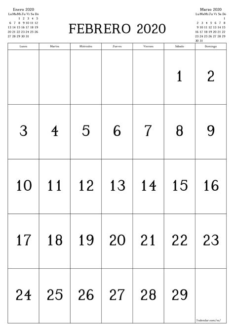 Calendario Febrero 2020 53ds Calendario Para Imprimir