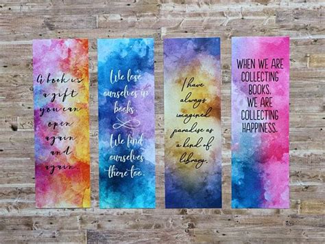watercolor bookmarks printable bookish bookmarks book quote etsy in 2021 watercolor