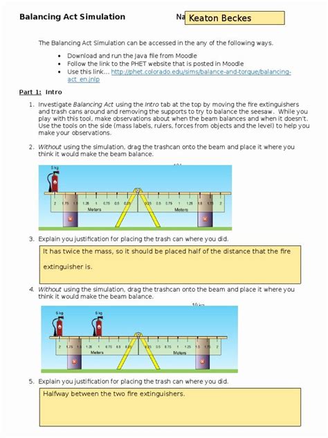 Balancing Act Practice Worksheet Answer Key + My PDF ...