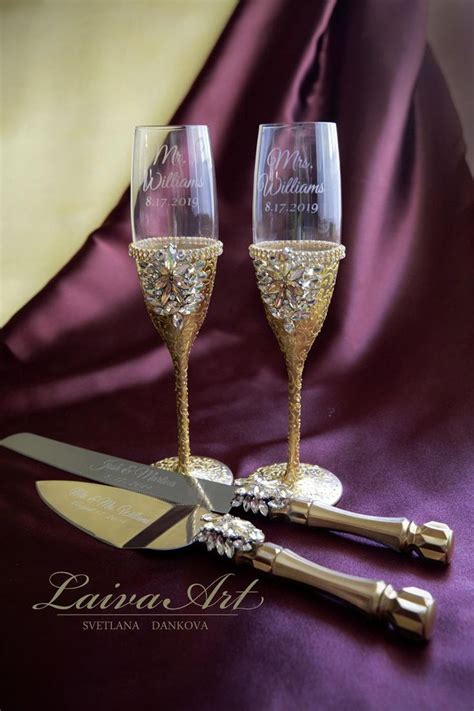 Wedding Glasses In Gold Engraved Glasses Personalized Wedding Etsy в 2020 г