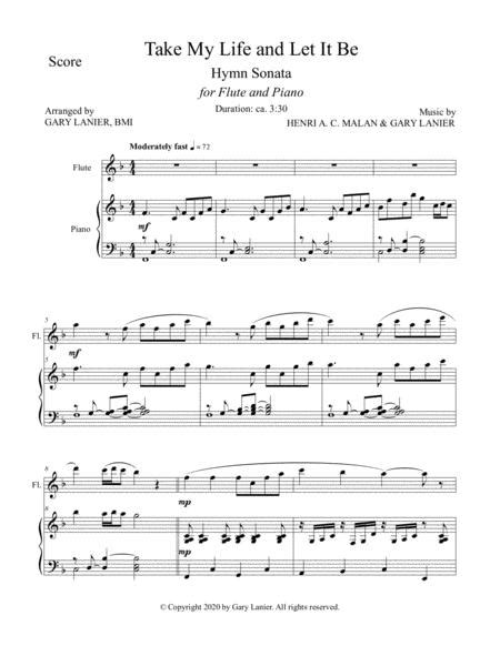 Take My Life And Let It Be Hymn Sonata For Flute And Piano With Scorepart By Henri A C