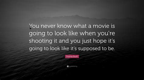 Sophia Bush Quote You Never Know What A Movie Is Going To Look Like