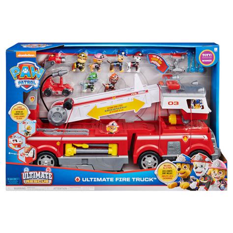 Paw Patrol Ultimate Rescue Fire Truck With Extendable 2ft Ladder And 6