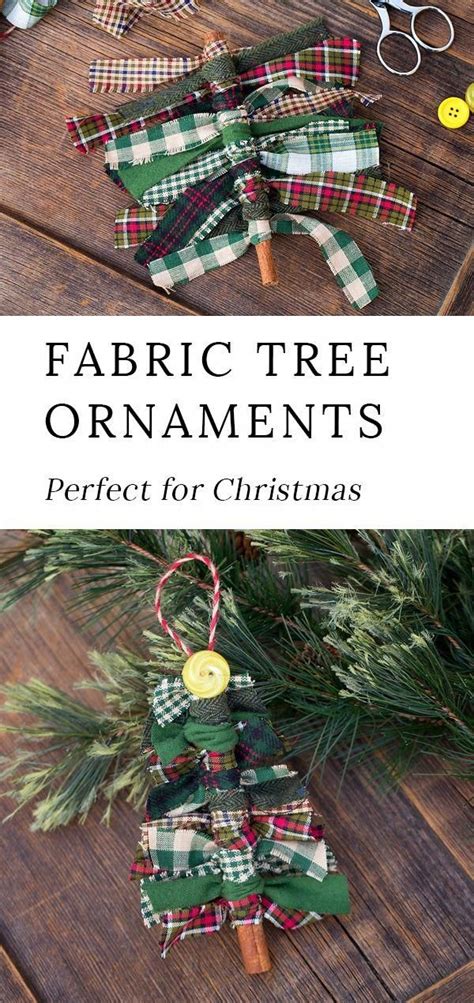 just in time for christmas learn how to make primitive scrap fabric tree ornaments from fabric