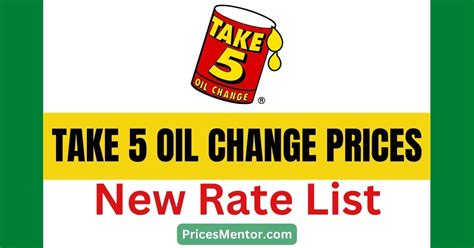 Take Oil Change Price List New Prices