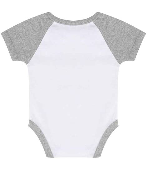 Larkwood Essential Short Sleeve Baby Baseball Bodysuit Name Droppers