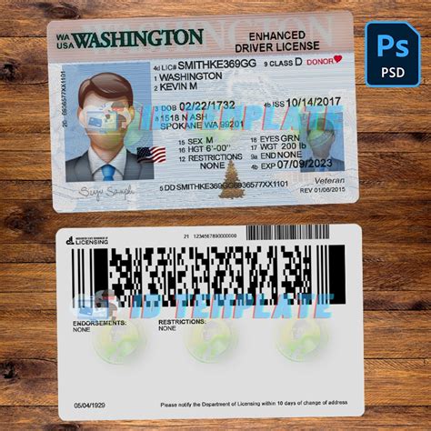 Washington Driving License Psd Template Driving License Template