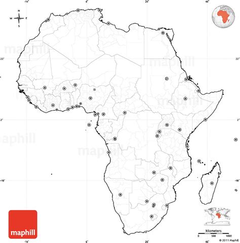 Blank Simple Map Of Africa Cropped Outside No Labels