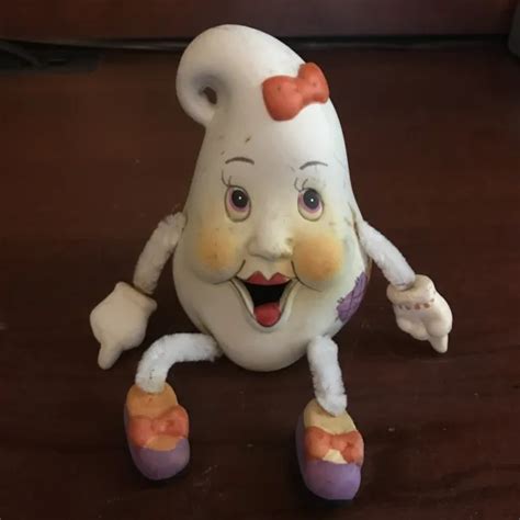 Rare Vintage Ceramic Female Humpty Dumpty With Pipe Cleaner Arms And