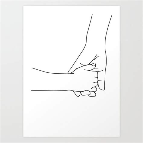 Holding Hands Mom And Child Art Print By Theredfinchprint Society6 In