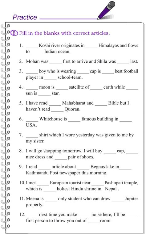 Grade 4 Grammar Worksheets