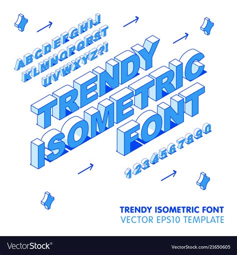 Isometric Font Letters 3d Eps Royalty Free Vector Image