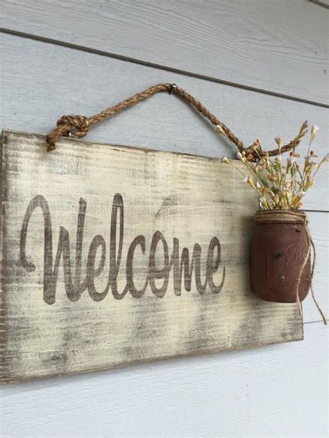 Outdoor Hanging Welcome Signs Rustic Country Distressed Etsy