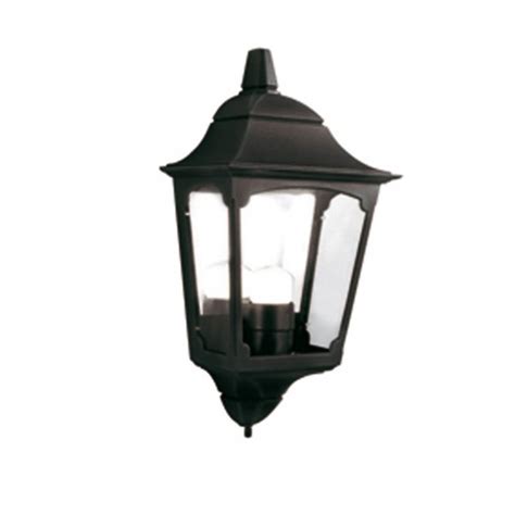 Black Aluminium Garden Wall Light Flush Fitting Traditional Porch Light