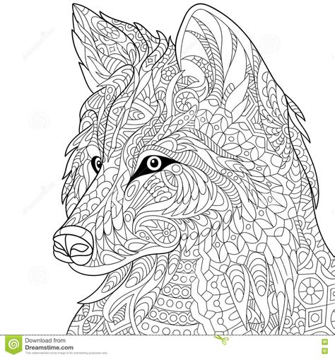 Zentangle Stylized Wolf Stock Vector Image 70823418