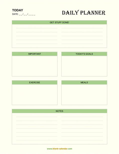 Popular 16 Free Daily Planner Template Word