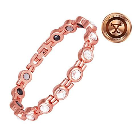 Proexl Womens Magnetic Solid Copper Bracelet With Magnets And
