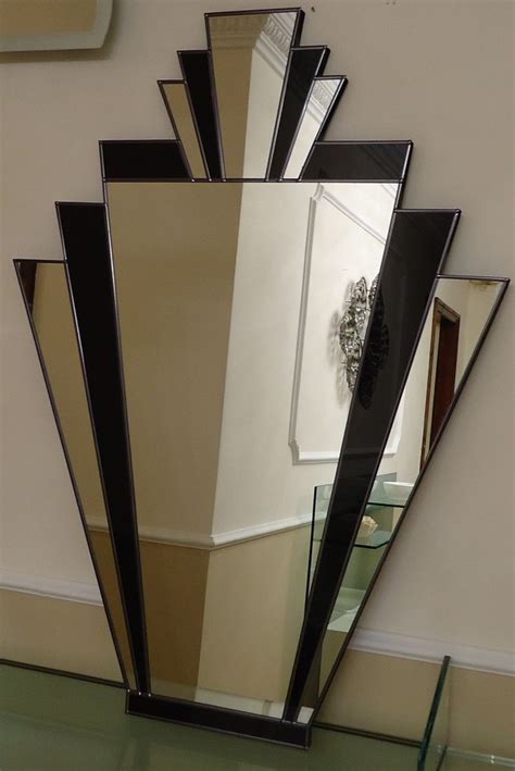 Art Deco Mirrors Black And Silver Art Deco Mirror On Backing Board
