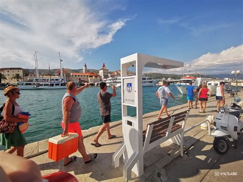 Trogir, a harmonious stone town on a small island that is connected to the mainland and the island of čiovo by bridges. First Monna cycling point in the world installed in Trogir ...
