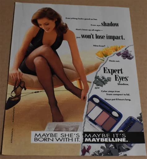 1993 Print Ad Maybelline Makeup Brunette Long Legs Heels Hands Rub Feet Art Sexy 1498 Picclick