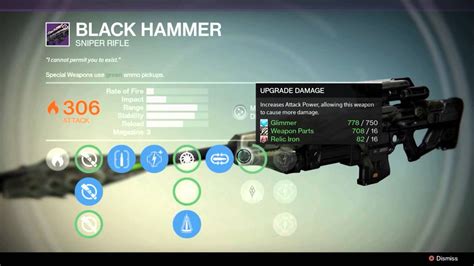 Destiny Black Hammer Legendary Sniper Rifle Crotas End Weapon