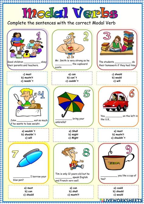 Exercícios Modal Verbs 9o Ano