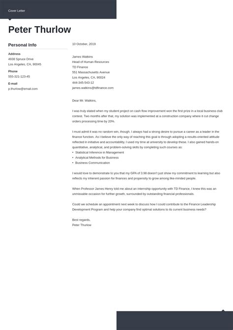 Cover Letter For An Internship Example And Writing Guide