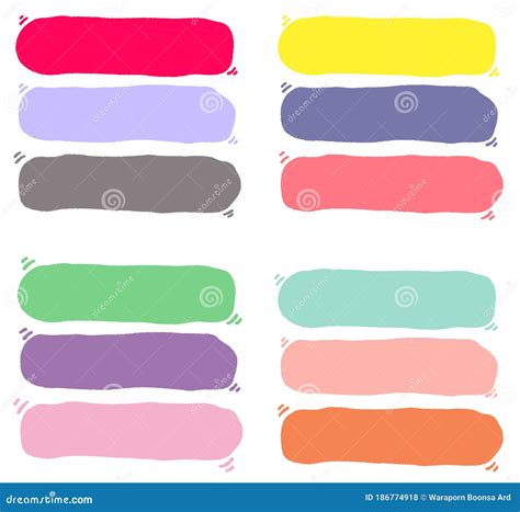 Conjunto De Caixas De Texto De Retângulo Colorido Ilustração Stock