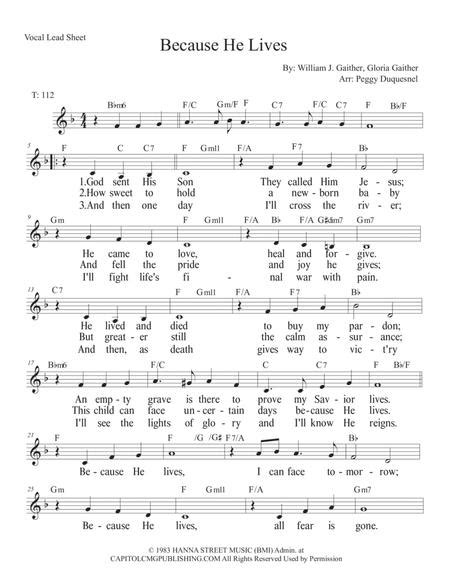 Because He Lives By Bill Gaither Digital Sheet Music For Score