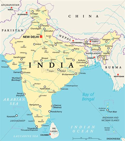 India Political Map Royalty Free Image 14599689 Panthermedia Stock