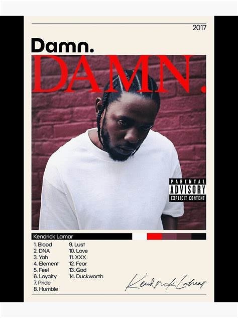 Kendrick Lamar Poster Damn Poster Kendrick Lamar Damn Tracklist Album